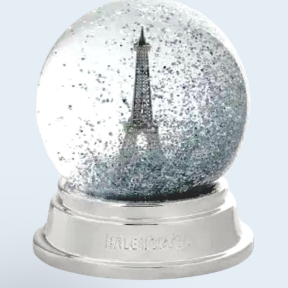BALENCIAGA Eiffel Tower Snow Globe Silver 2025 NIB
